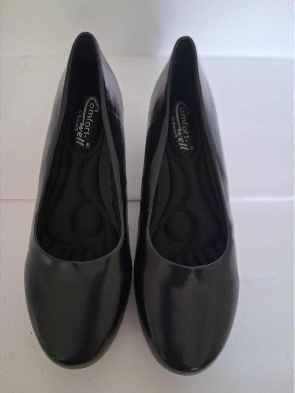 Comfort Well By Beacon Women's Black Faux Leather Pumps Size 9.5W